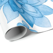 floral wallpaper with blue blossoms and leaves  cadeaupapier (Rol Hoek)