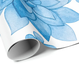 floral wallpaper with blue blossoms and leaves  cadeaupapier