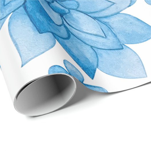 floral wallpaper with blue blossoms and leaves  cadeaupapier