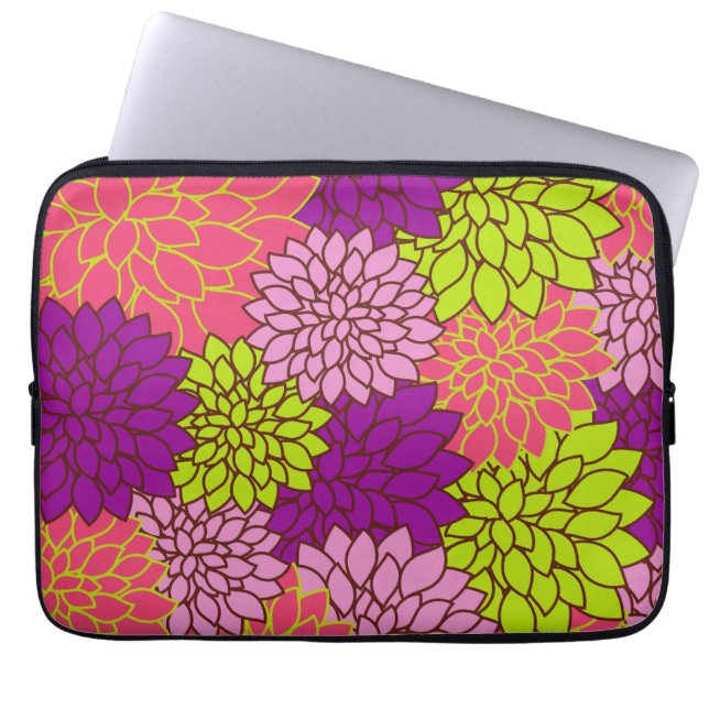  Floral Wallpapper Laptop Sleeve (Voorkant)