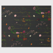 Floral Wallroll - Donker Cadeaupapier (Vlak)