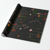 Floral Wallroll - Donker Cadeaupapier (Uitgerold)