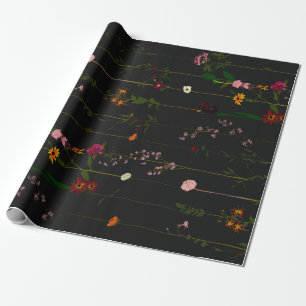 Floral Wallroll - Donker Cadeaupapier