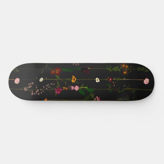 Floral Wallroll - Donker Persoonlijk Skateboard (Horizontaal)