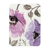 Floral Waltz Plum Waterverf Flowers Magneet (Verticaal)