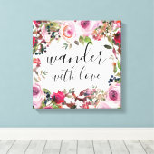  Floral Wander met Love Canvas Muurkunst (Insitu (Houten vloer))