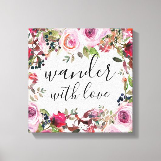  Floral Wander met Love Canvas Muurkunst (Voorkant)