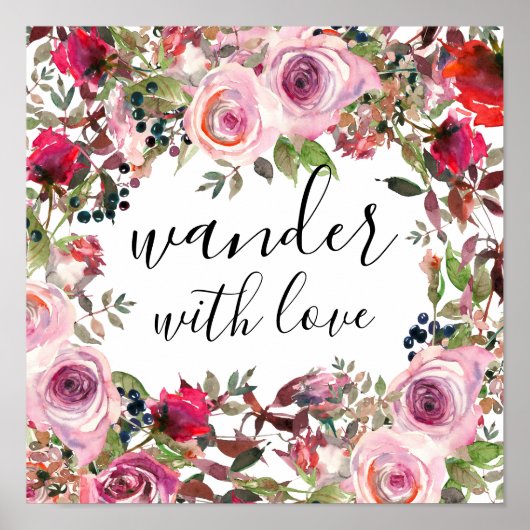  Floral Wander met Poster Love (Voorkant)