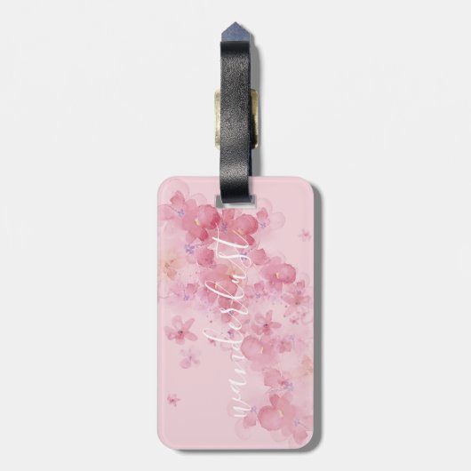 Floral Wanderlust Quote | BAGAGELABEL (Achterkant verticaal)