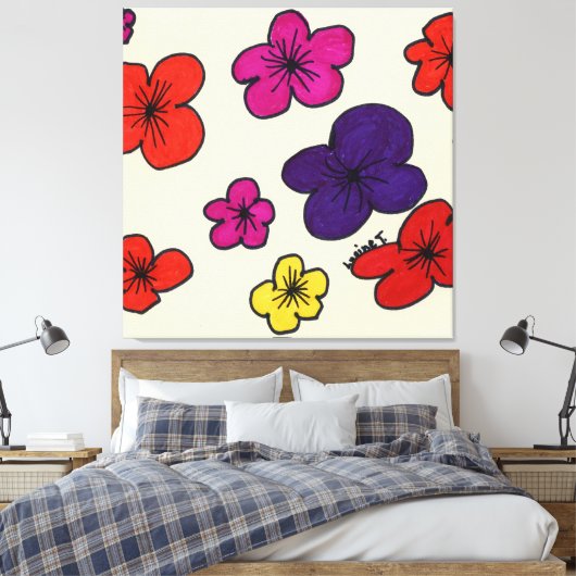 Floral wandkunst canvas afdruk (Insitu (Slaapkamer))