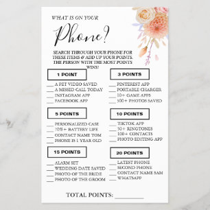 Floral Wat staat er op je telefoon Shower game car Flyer