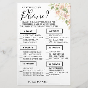 Floral Wat staat er op je telefoon Shower game car Flyer