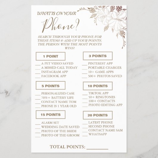 Floral Wat staat er op je telefooncel? Flyer (Voorkant)