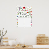Floral Wat zal Baby zijn Geslachtsvoorspellingstek Poster (Keuken)