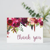 Floral Water Color Hartelijk dank Bedankkaart (Staand voorkant)