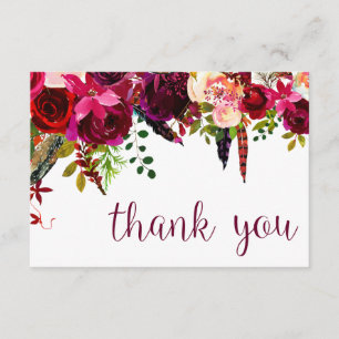 Floral Water Color Hartelijk dank Bedankkaart
