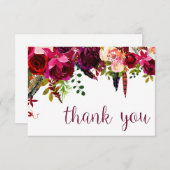 Floral Water Color Hartelijk dank Bedankkaart (Voorkant / Achterkant)