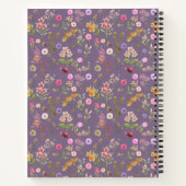 floral water color pattern- pink, purple, green- notitieboek (Achterkant)