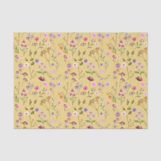 floral water color pattern- pink, purple, green- tissuepapier (Voorkant)
