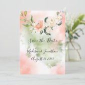  Floral Water Gold Wedding Save The Date (Staand voorkant)