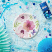 Floral Water Kleur Papier Borden Papieren Bordje (Feest)