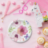 Floral Water Kleur Papier Borden Papieren Bordje (Feest)