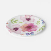 Floral Water Kleur Papier Borden Papieren Bordje (Gekanteld)