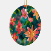 Floral Water Kleur Patroon Ontwerp Keramisch Ornament (Rechts)