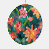 Floral Water Kleur Patroon Ontwerp Keramisch Ornament (Links)