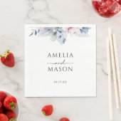 Floral Watercolor Botanical Paper Wedding Servet (Insitu)