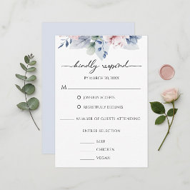 Floral Watercolor Botanical Wedding RSVP Kaartje