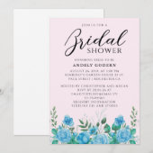 Floral Watercolor Bridal Shower Kaart (Voorkant / Achterkant)
