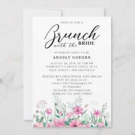 Floral Watercolor Bridal Shower Kaart
