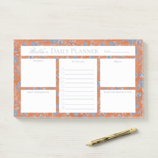 Floral Watercolor Custom Planner Post-it® Notes (Op bureau)