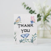 Floral Watercolor Dank je kaart (Staand voorkant)