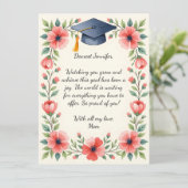Floral Watercolor Daughter Graduation Poem Card (Staand voorkant)