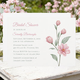 Floral Watercolor Dusty Rose Sage Bridal Showers Kaart