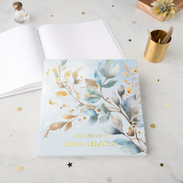Floral Watercolor gold Baby Shower Gastenboek
