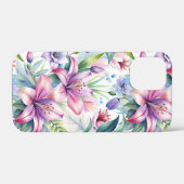 Floral Watercolor Lilies Pink purple Case-Mate iPhone Case (Achterkant (horizontaal))