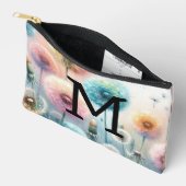 Floral watercolor monogram pink blue dandelions  etui (Open)
