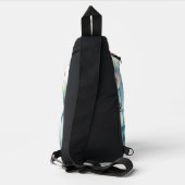 Floral watercolor monogram pink blue dandelions  sling bag (Achterkant)