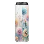 Floral watercolor monogram pink blue dandelions thermosbeker (Achterkant)