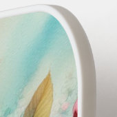 Floral watercolor monogram pink cherry blossoms pickleball paddle (Links Detail)