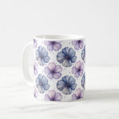 Floral Watercolor Pattern Lavender and Blue Koffiemok (Voorkant links)