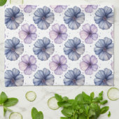 Floral Watercolor Pattern Lavender and Blue Theedoek (Gevouwen)