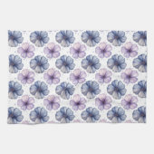 Floral Watercolor Pattern Lavender and Blue Theedoek (Horizontaal)