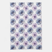 Floral Watercolor Pattern Lavender and Blue Theedoek (Verticaal)