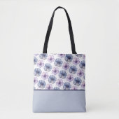 Floral Watercolor Pattern Lavender and Blue Tote Bag (Voorkant)