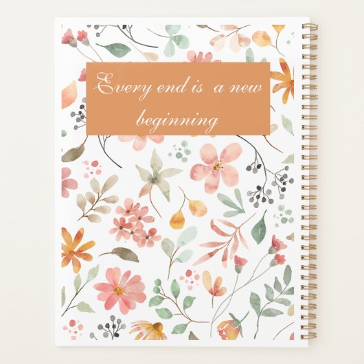 Floral Watercolor planner (Achterkant)