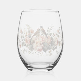 Floral Watercolor Romance Stemless wedding Wijnglas Zonder Voet